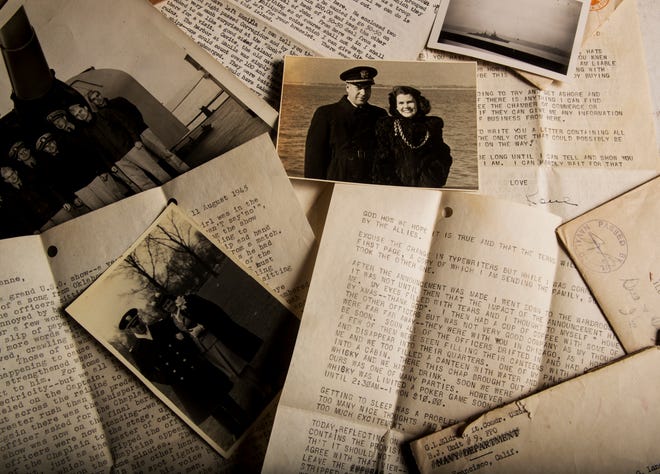 George Lane Eldred married his wife Suzanne Kern on February 15, 1941, a day after Valentines Day. He corresponded with her through letters throughout his service in the Navy. Their daughter, Sharon lives on Fort Myers Beach. 