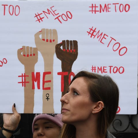 #MeToo victims and supporters at a march in Hollyw