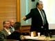 Rocky Houston's defense attorney Randy Rogers, right, points to Houston during his opening statement telling the jury he was a honest hardworking family man with a top security clearance before this incident. Houston is accused of ambushing Roane County Sheriff's Office Deputy William Birl Jones, 53, and ride-along Gerald Michael Brown, 44, in May 2006, killing them both. Houston, 45, contends he acted in self-defense and for years has been the target of a corrupt Roane County judicial system.  Friday, December 5, 2008