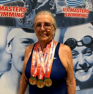 Yenny van Dinter brought home three gold medals from the Masters' Spring Nationals in Mesa, AZ.