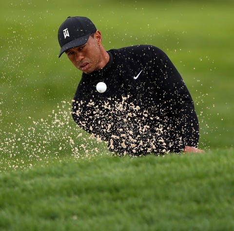 Tiger Woods practices for the PGA Championship at...