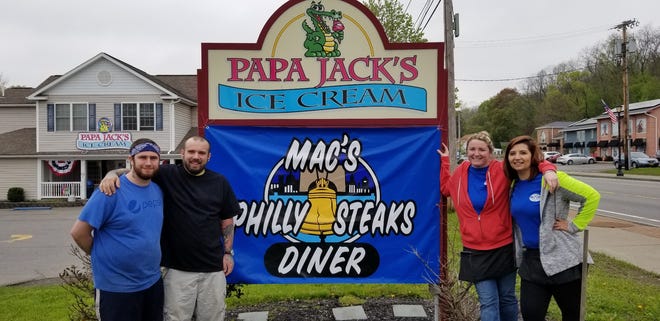 Staff members are ready to welcome customers to the new Mac's Philly Steaks. From left: Kitchen manager William Hackett, business partner Nick Larkin, Tamara Robertson and Nicole Maves.