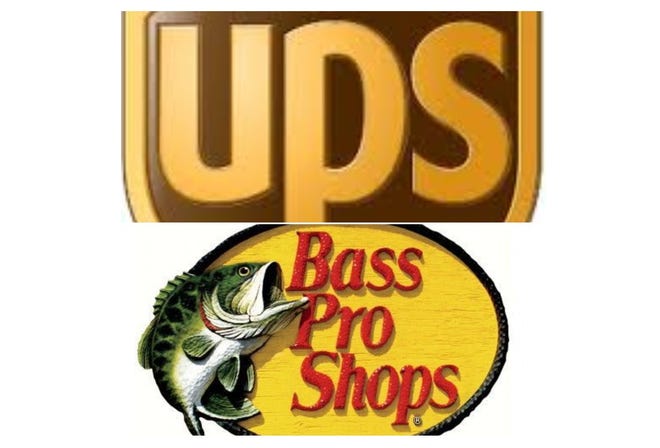 The UPS and Bass Pro Shops logos.