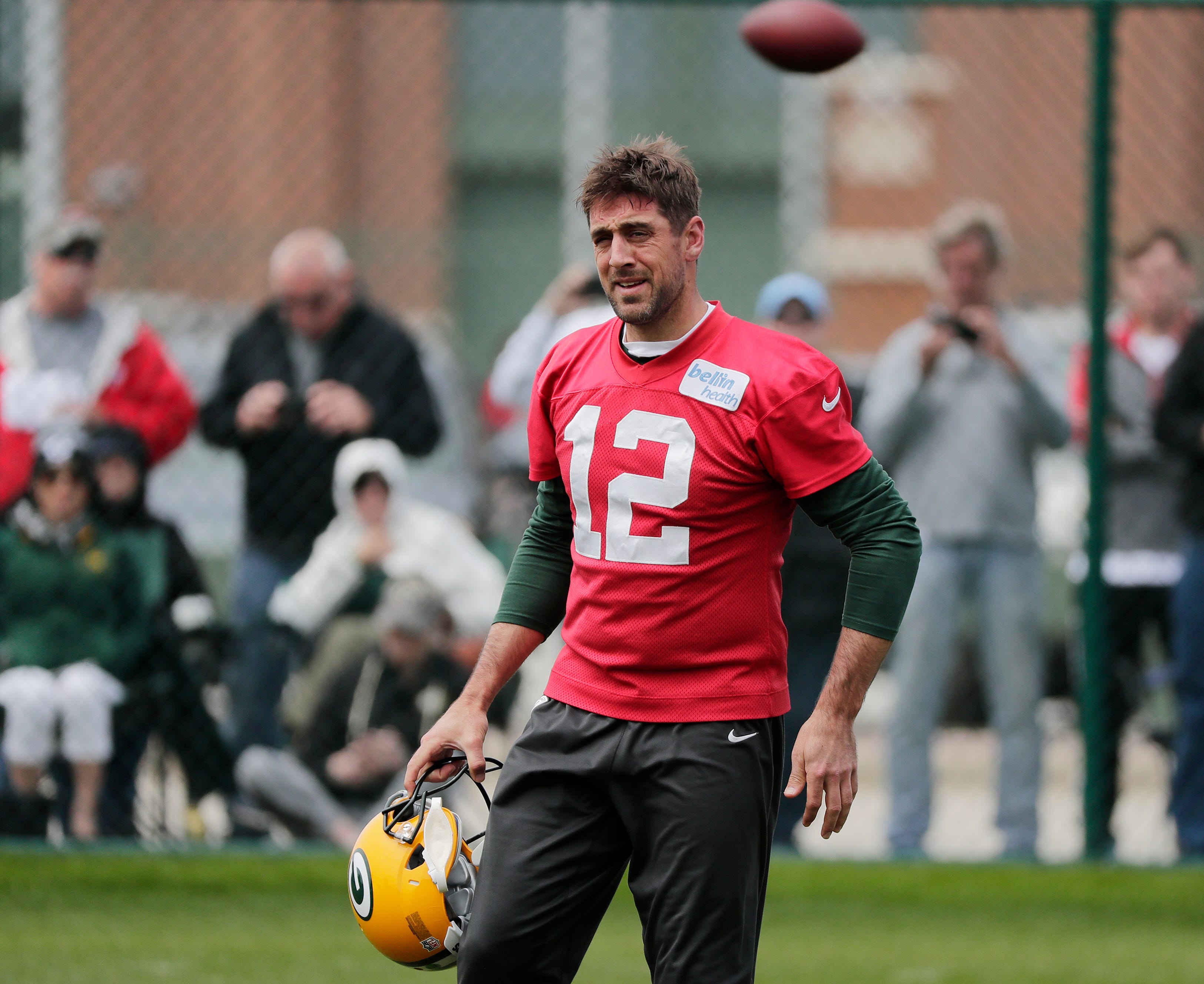 aaron rodgers red practice jersey