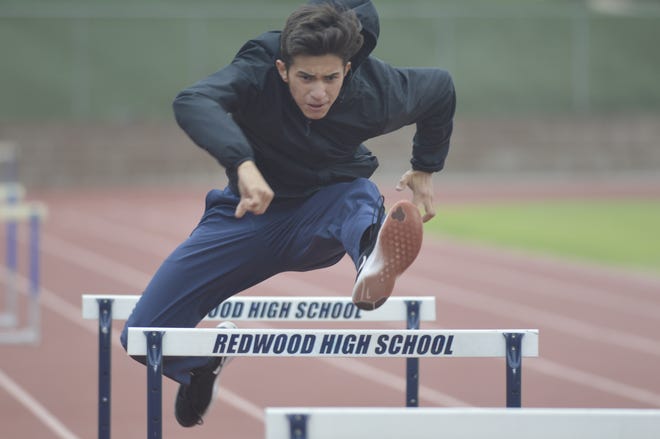 Redwood's Andrew Andrade is the 2019 Central Section champion in the boys 300-meter hurdles. He will be competing this weekend at the 101st CIF State Track & Field Championships in Clovis.