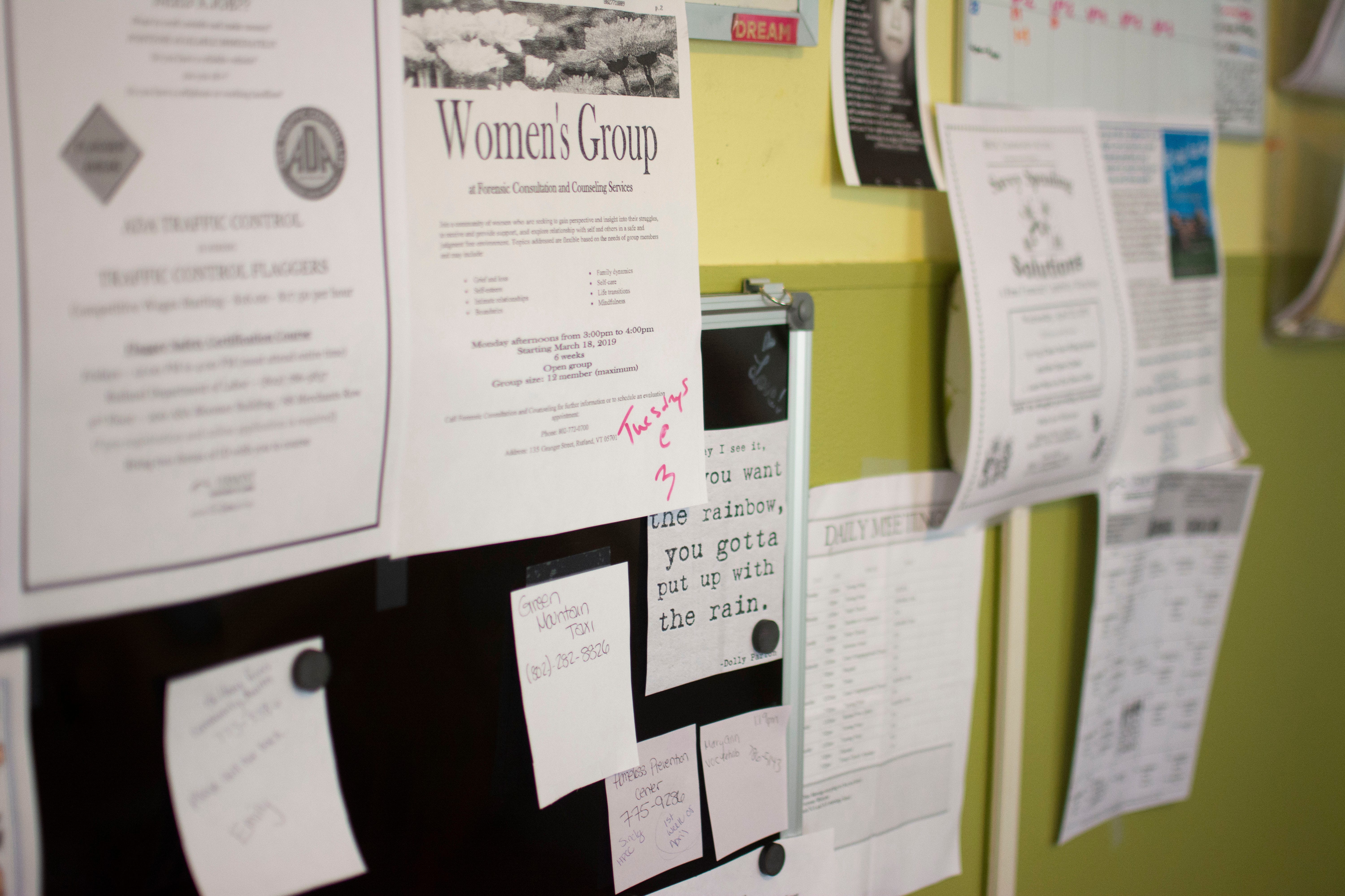 The walls of Mandala House in Rutland are covered in pamphlets and inspirational quotes