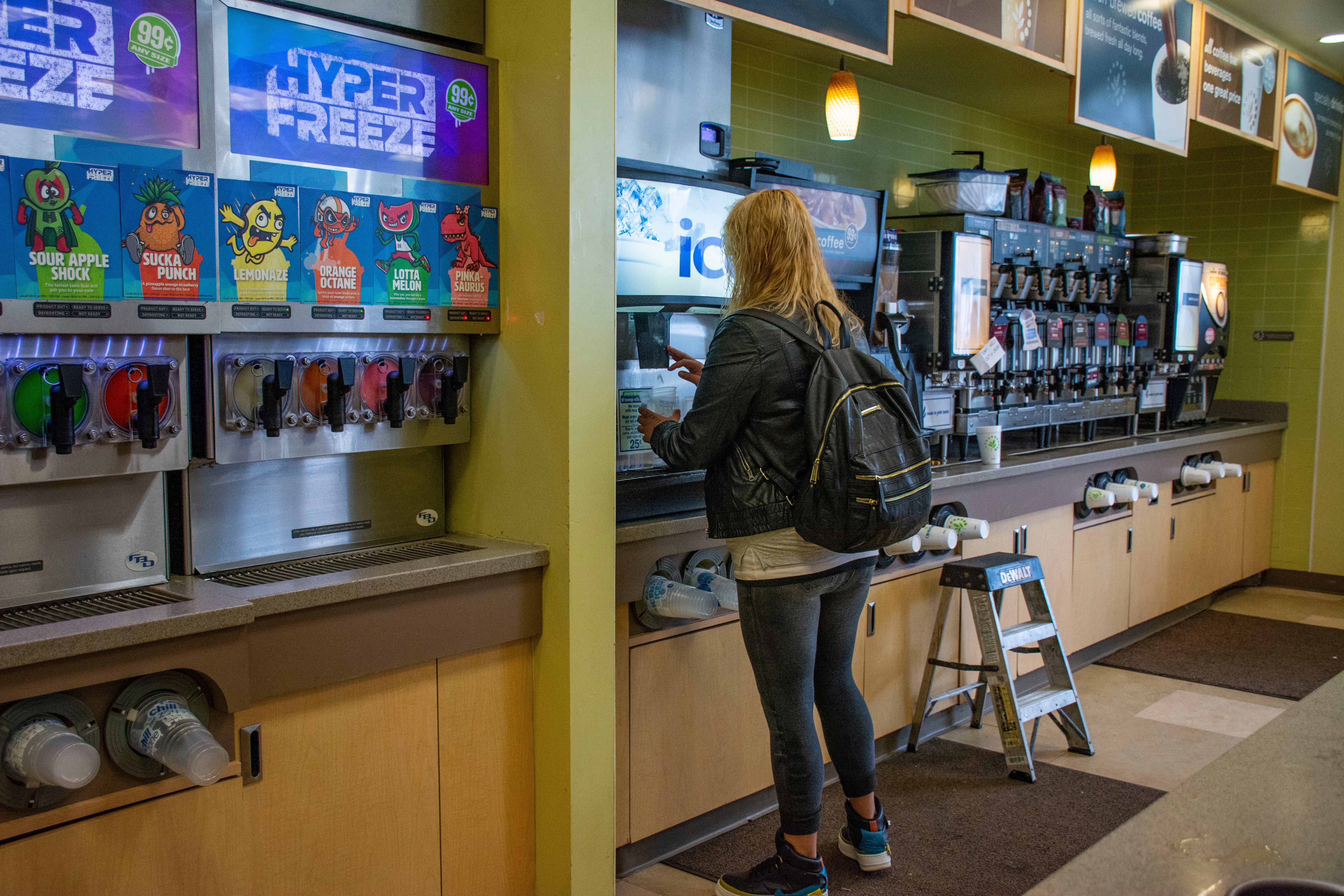 A stop at Cumberland Farms for an iced coffee is part of Welch's daily routine