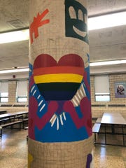 A student at the Bergen Arts and Science Charter School painted a mural for an art project. The church, which owns the building, demanded the school paint over a rainbow heart signaling LGBTQ rights.
