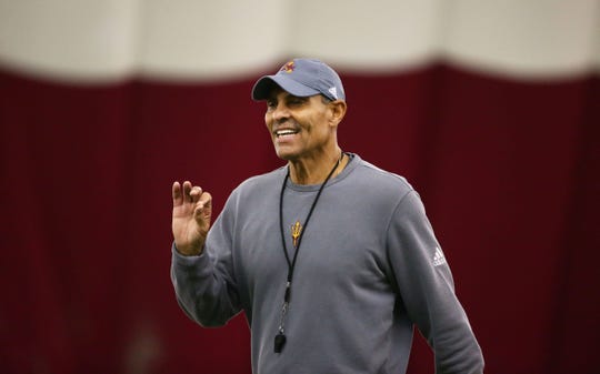 Arizona State Sun Devils head coach Herm Edwards during spring football practice on Feb. 6 in Tempe.