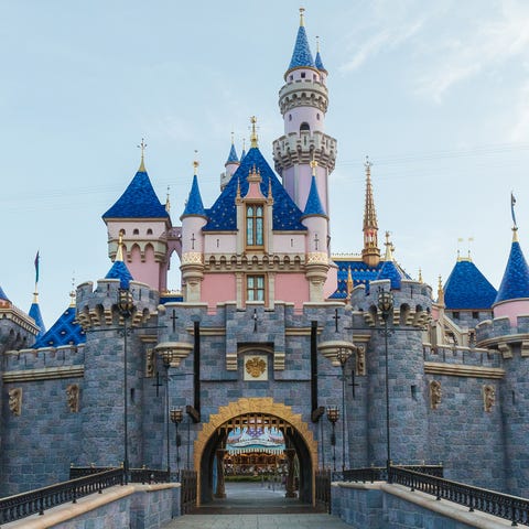 Sleeping Beauty Castle at Disneyland welcomes gues