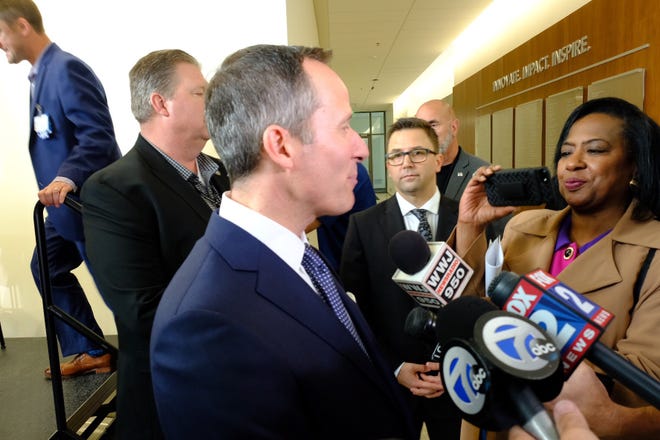 Chris Ilitch discussed criticism of the District Detroit Thursday as he attended the start of construction for a $70 million sports medical center and law office space on Woodward Avenue, which will be built on Ilitch-owned property.