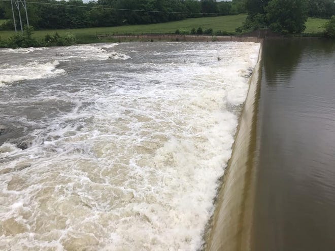 City Utilities said that following heavy rains, McDaniel Lake was flowing very quickly out of the spillway on Thursday, May 23, 2019, and that spillways were functioning normally at the lakes CU controls.
