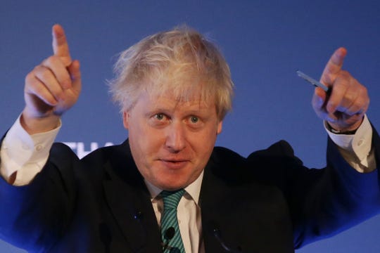Boris Johnson gives a speech in London on October 23, 2017.