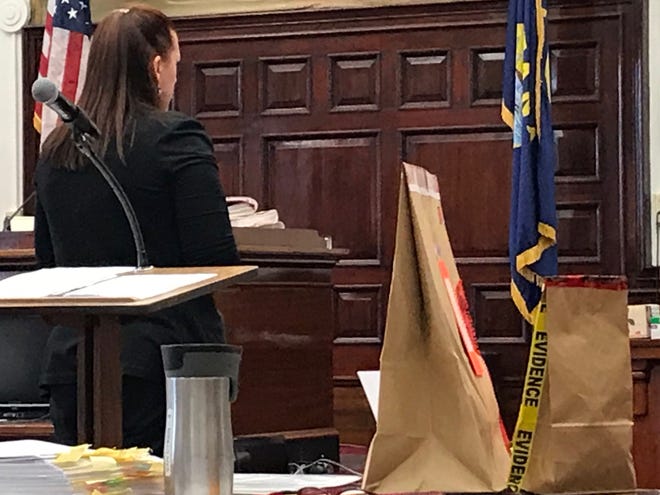Cascade County Criminal Deputy County Attorney Amanda Lofink stands in the courtroom during the trial of Gary Hansen.