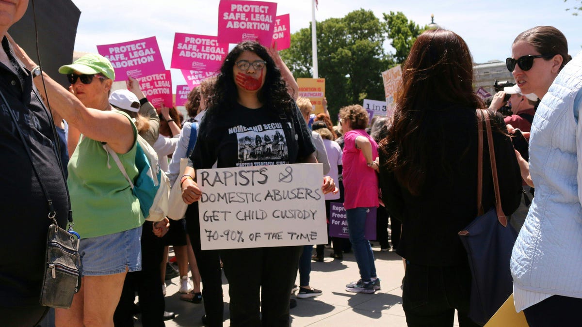 Sophie Marjanovic poses for a photo as abortion rights activists rally in front of the Supreme Court on May 21, 2019.