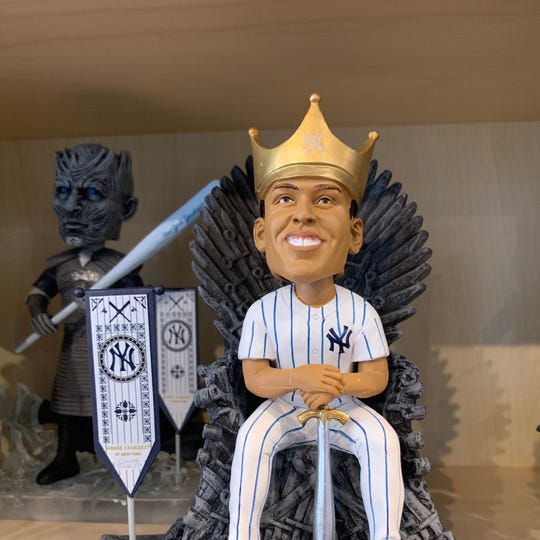 Aaron Judge sits on a very special throne.