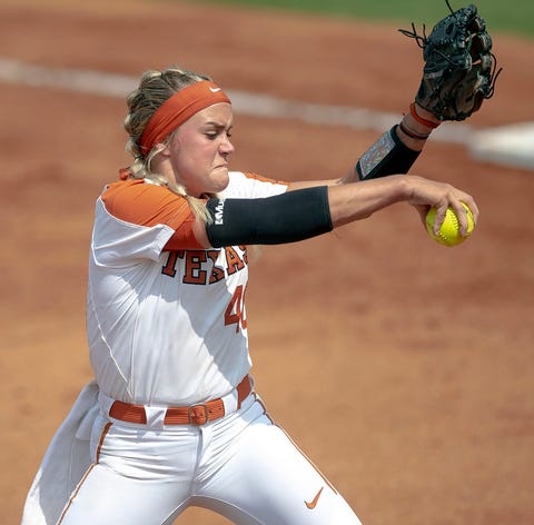 Texas pitcher Miranda Elish  has been the team's...