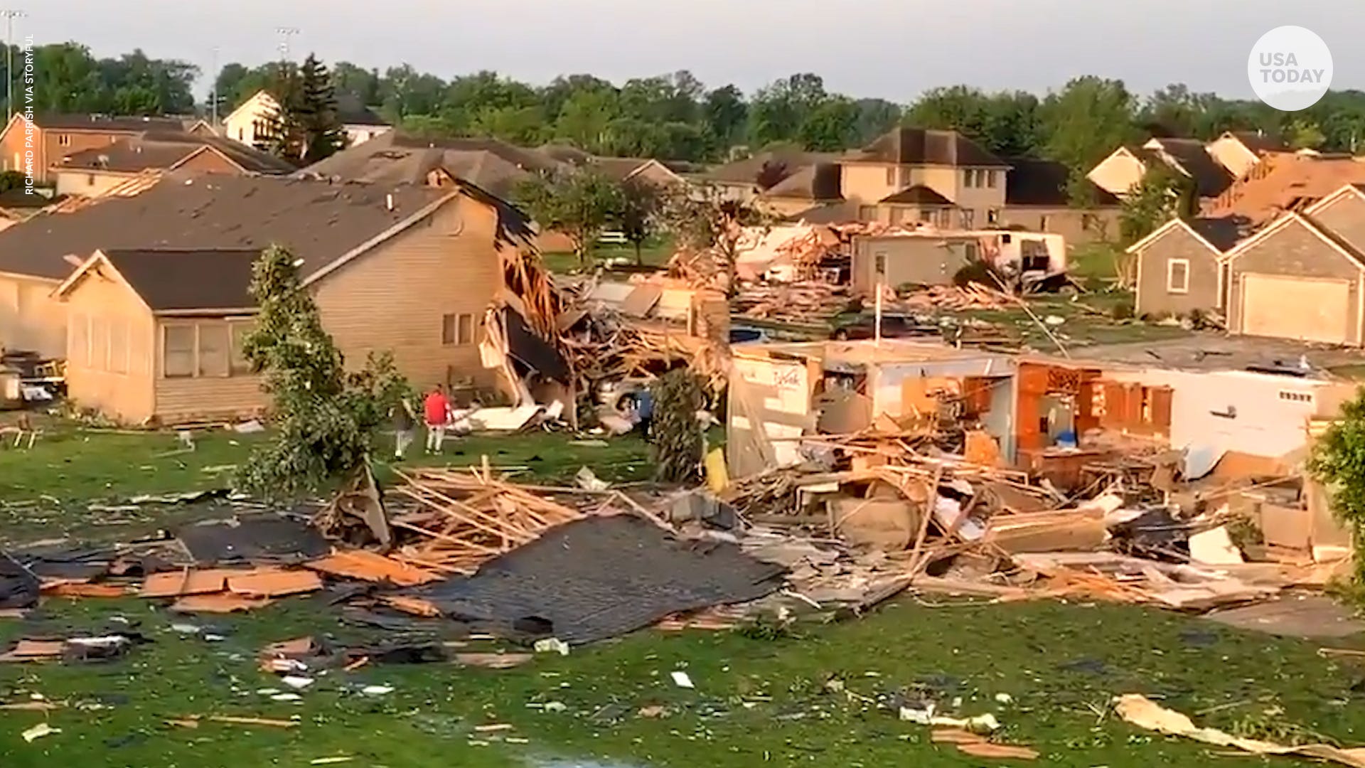 Drone footage shows devastating destruction of Ohio tornado