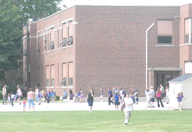 Lutz Elementary School, shown here in a file photo, is being replaced by a new building that is now under construction. The City of Fremont will begin installing a new water line for the school project starting Monday.