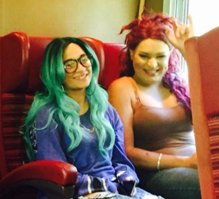 Josie, right, with her sister, Gigi, on a train ride.