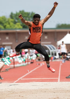 Mansfield Senior's Angelo Grose, who committed to the Cincinnati Bearcats in football last week, owns the top long jump in the state this spring of 24-5.25.