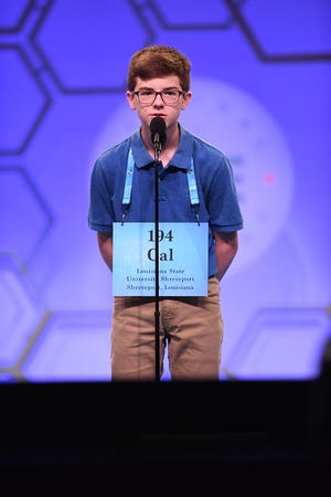 Cal Alexander, a student at Caddo Middle Magnet, participates in the Scripps National Spelling Bee.