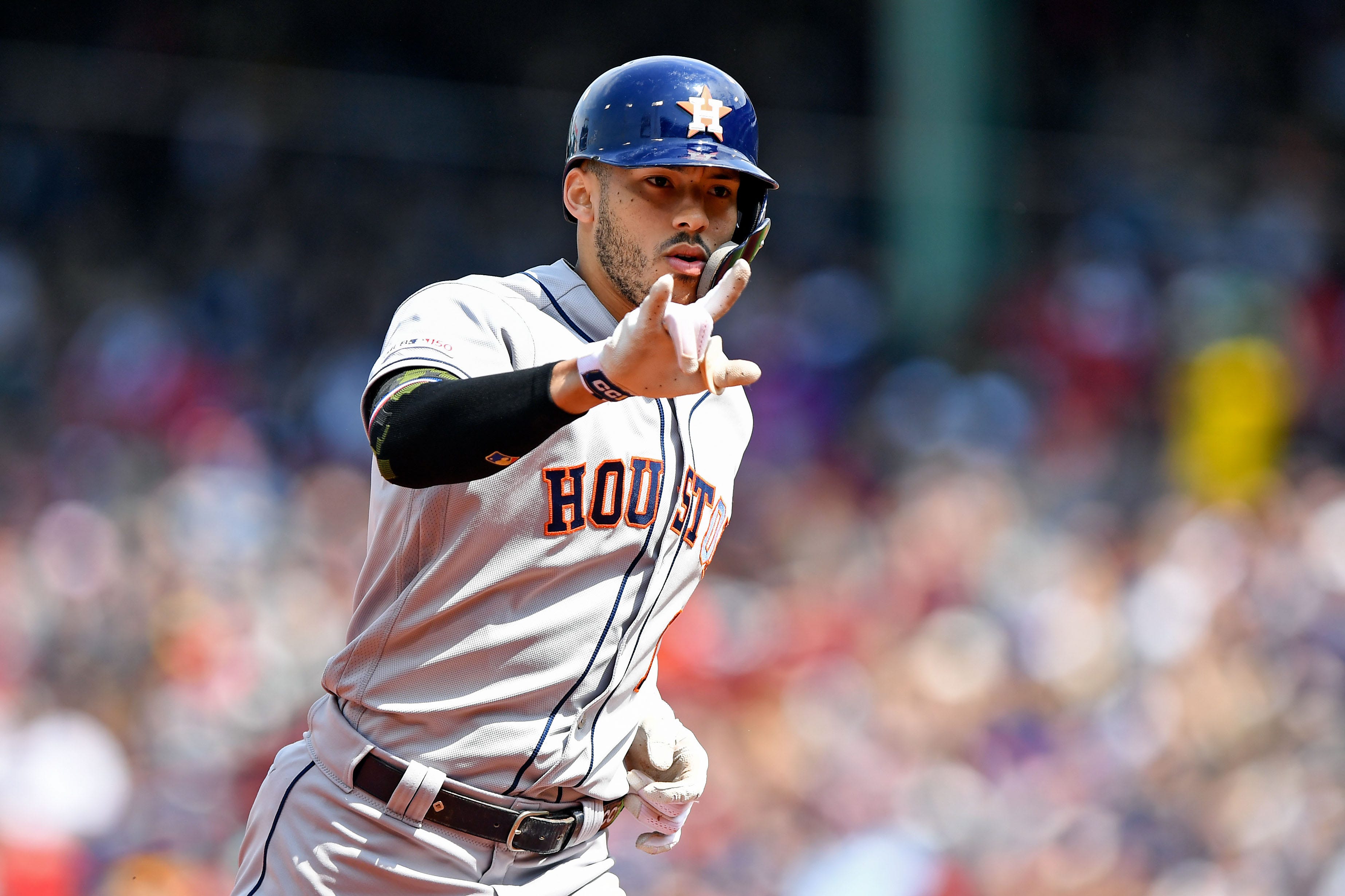 Houston Astros shortstop Carlos Correa has been put on the injured list wit...