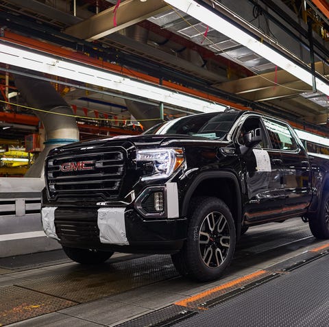  A GMC Sierra 1500 pickup on the assembly line at 