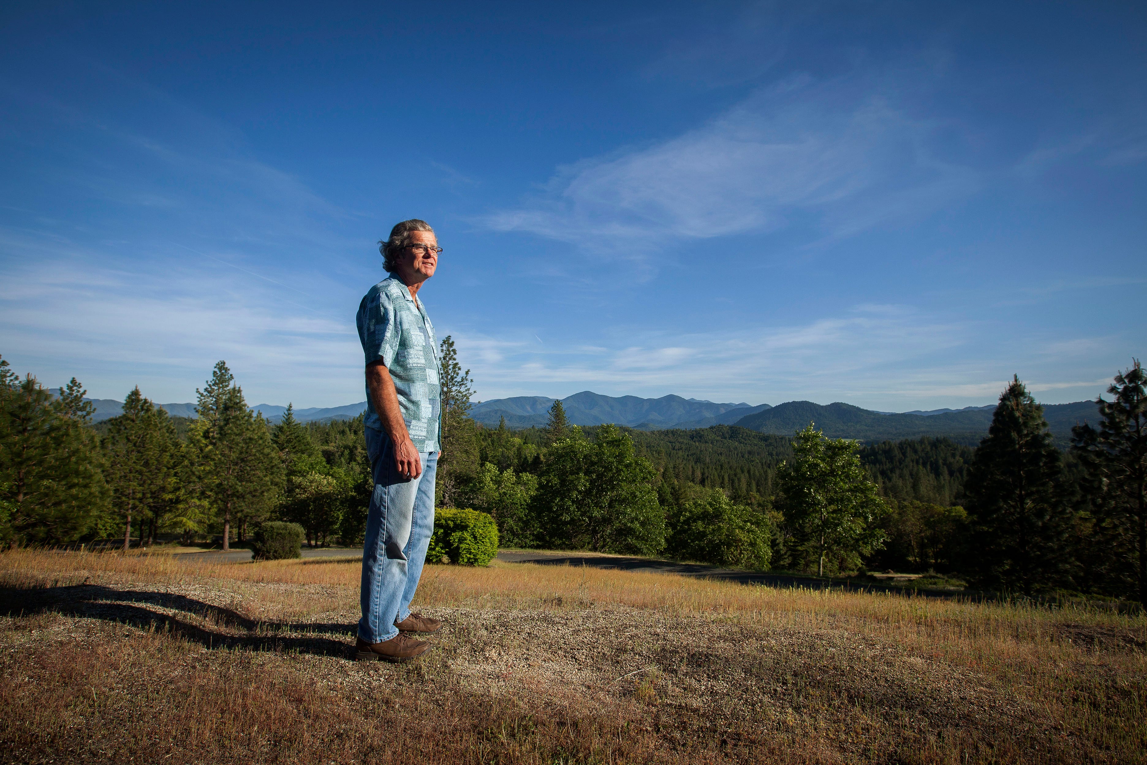 The view from Steve Burchell's home in Grants Pass, near Merlin in the Rogue Valley.   Since purchasing the home a little over a year ago, he has been working to prepare for the upcoming wildfire season. Burchell plans to install a roof irrigation system that will keep his roof wet during a wildfire.