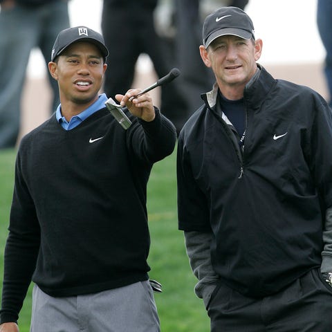 Tiger Woods and Hank Haney in 2007.