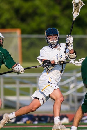 Hartland's Reece Potter had three goals and three assists in a 12-11 state quarterfinal lacrosse loss to Lake Orion on Friday, May 31, 2019.