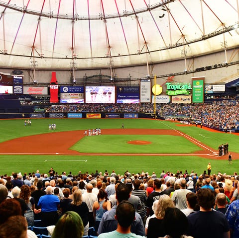 A general view of Tropicana Field during the...