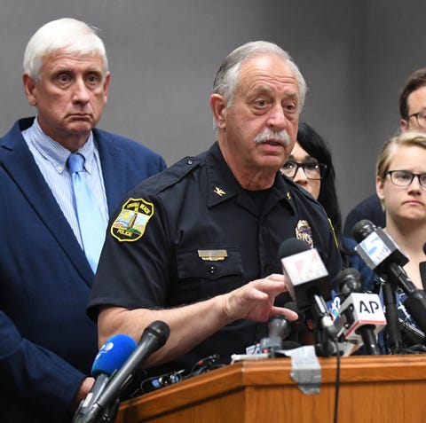 Chief of Police, J.A. Cervera, answers questions...