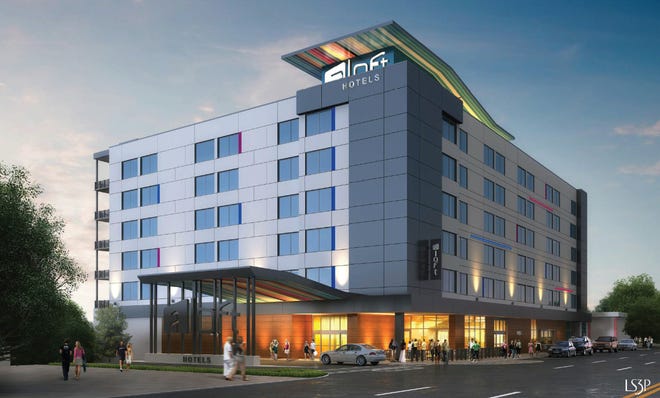 This artist's rendering depicts the Aloft Hotel proposed for the old SunTrust Bank site on New Haven Avenue in downtown Melbourne.