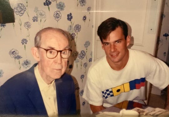 Emmet Tracy, an early employee of Ford Motor Co., mentored his grandson Jim Farley, who developed a unique understanding of the auto industry and car dealers. Farley is pictured here circa 1989 at his grandfather's home in Grosse Pointe while on Christmas break from UCLA.