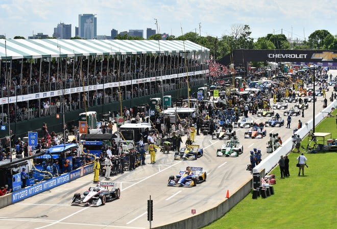 Race chairman Bud Denker said 95,000 fans stepped on Belle Isle to watch Detroit Grand Prix doubleheader this weekend, 10,000 less than last year due to Saturday’s inclement weather.