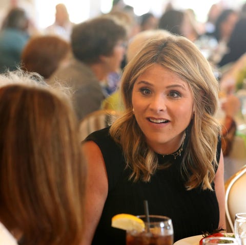 Jenna Bush Hager, co-host of NBCÕs TODAY, chats...