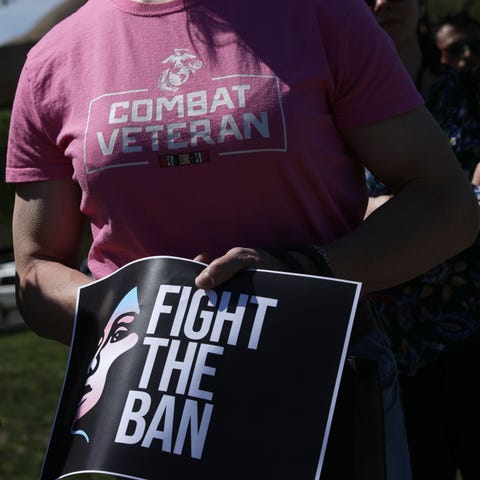 Protest against the transgender military service...