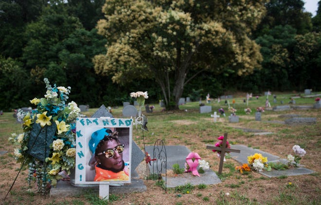 Sylvester "Fat Head" Morris' gravesite at Oakwood Cemetery in Montgomery, Ala., on Wednesday, June 5, 2019.