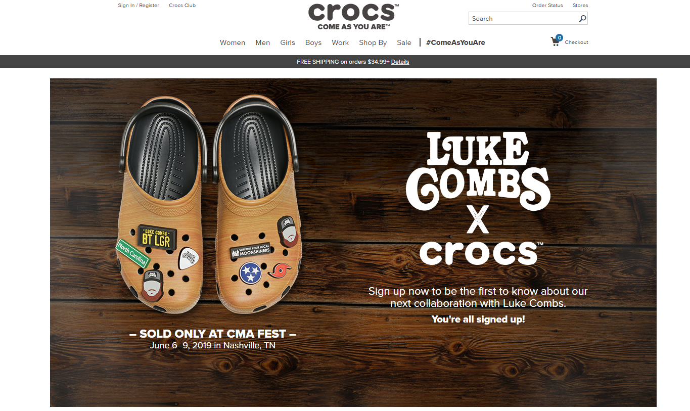 luke combs special edition crocs