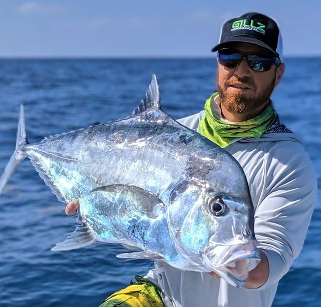 Justin Ambrosio of Filet Show charters in Sebastian caught one of several African pompano boated this week along the Treasure Coast.