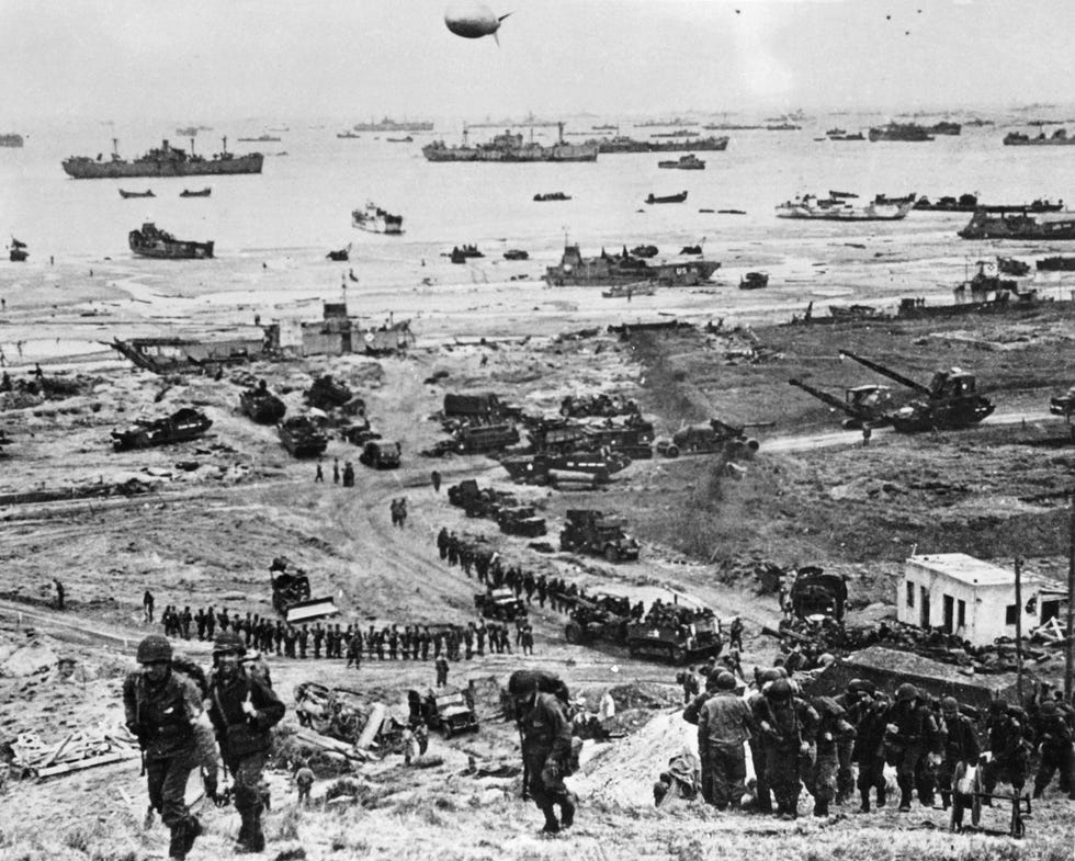 This file photo, taken on June 6, 1944, shows soldiers of the Allied forces during the D-Day landing operations in Normandy, in northwestern France.