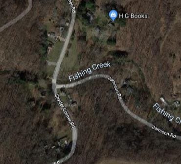 A portion of Snyder Corner Road will be closed will crews work to repair a bridge there. Photo courtesy of Google Maps.