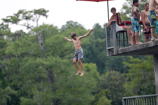 One of Wakulla Springs State Park's most popular draws is a 22-foot diving and observation tower. Those brave enough line up on both stories of the tower, waiting their turn to take a leap into the springs. 