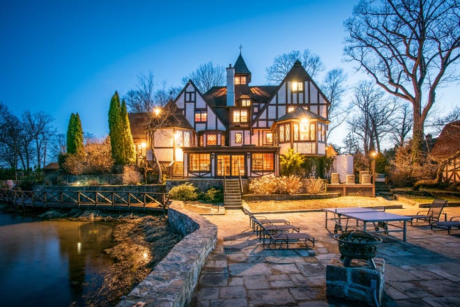 This classic waterfront Tudor on the Rye waterfront, was once owned by folk singer Paul Stookey, one third of the Peter Paul and Mary trio.