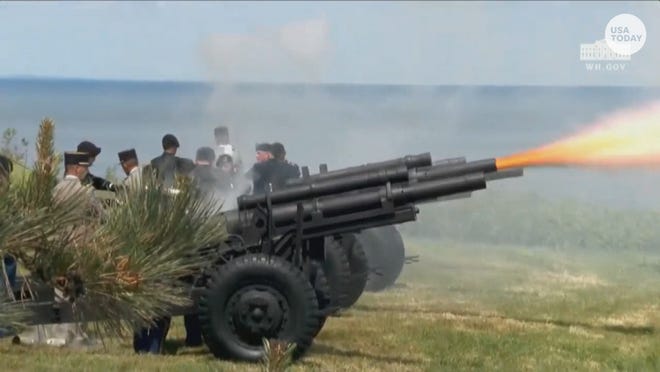 D Day Veterans Saluted With Cannons Flyover