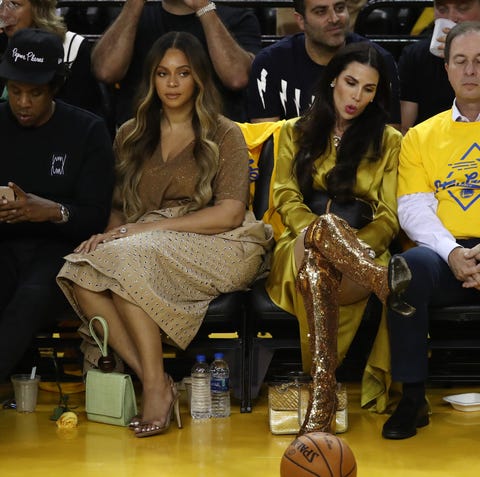 Jay-Z and Beyonce attend Game Three of the 2019...