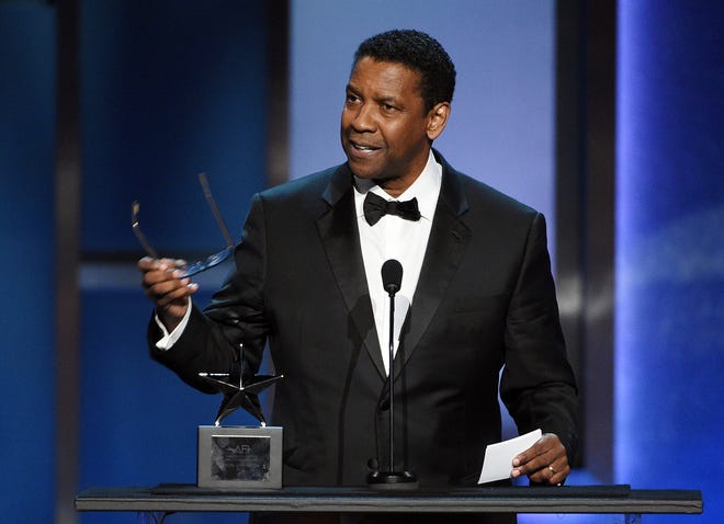 Actor Denzel Washington addresses the audience during the 47th AFI Life Achievement Award ceremony honoring him.