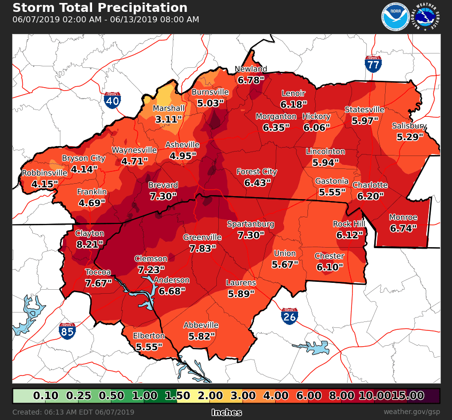Slowmoving storm could bring up to 8 inches of rain to Greenville SC