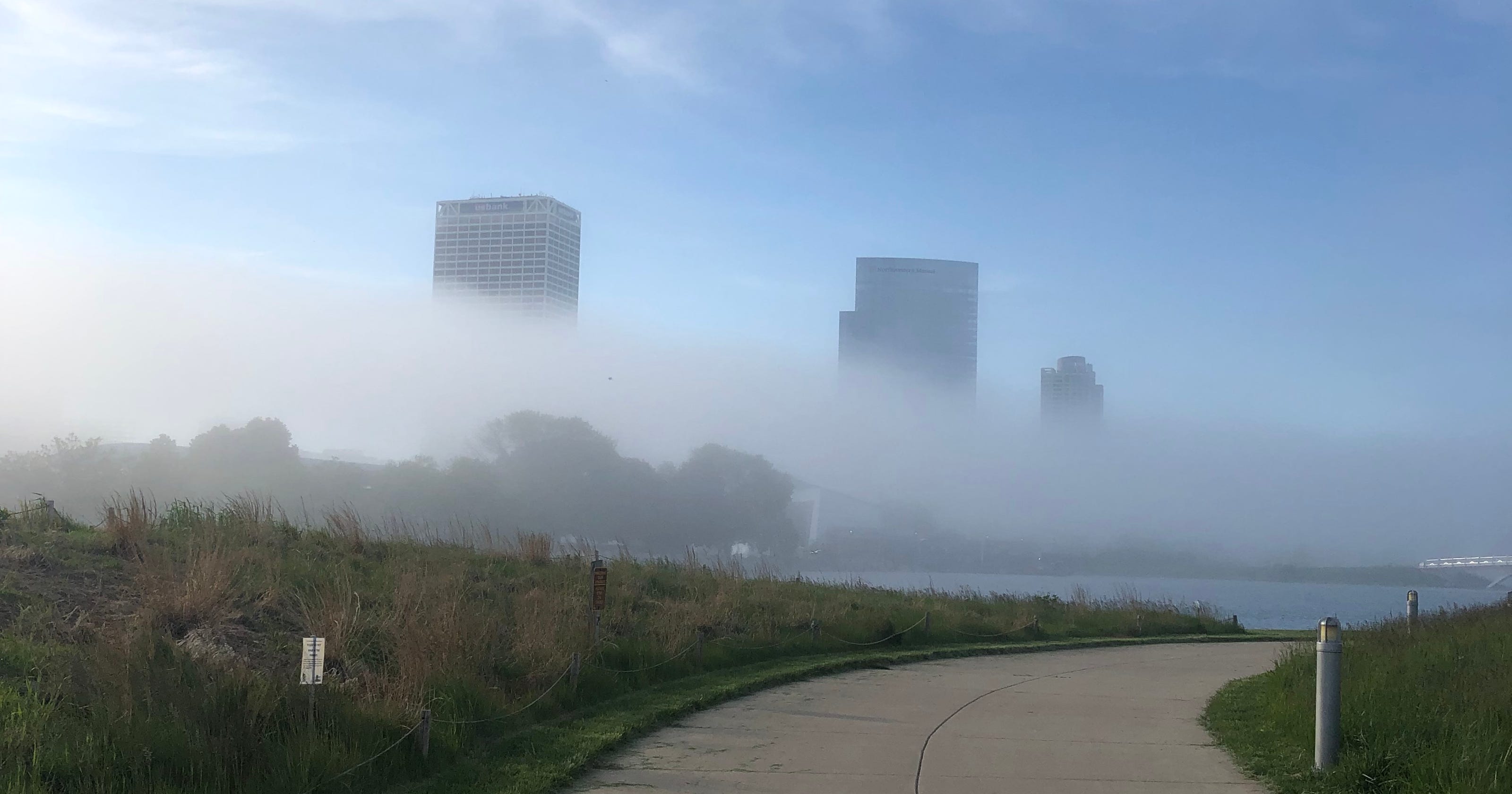 Milwaukee weather Wildlooking fog is caused by Lake Michigan